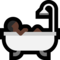 Person Taking Bath - Black emoji on Microsoft